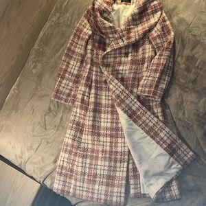 Long coat. Shawl color. Double breasted. Size 6.